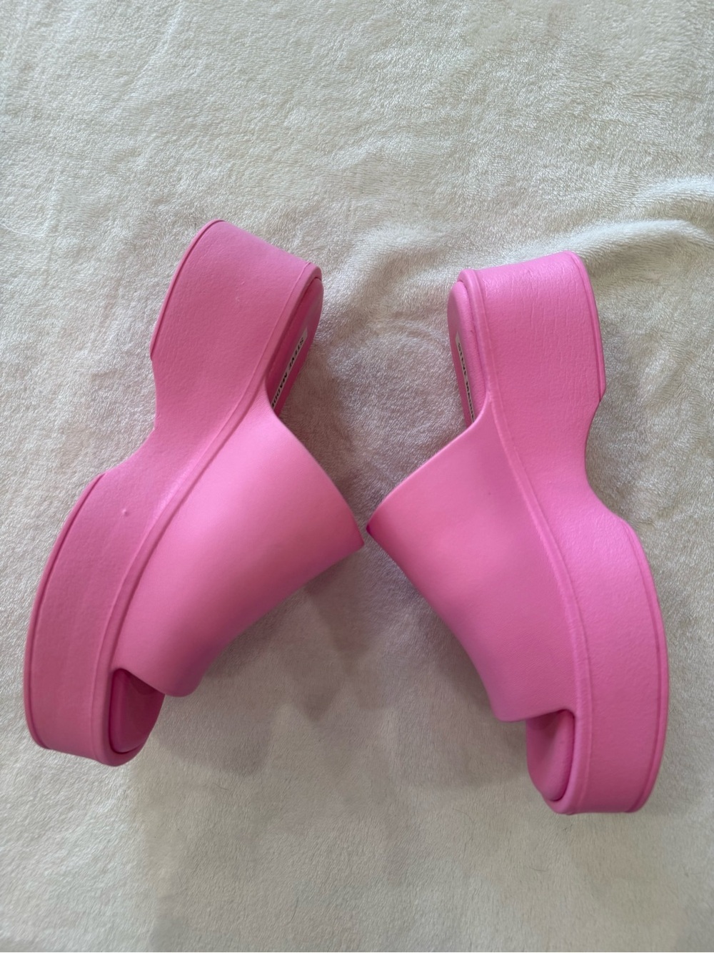 Steve Madden Pink Platform Slide Sandals Size 7 Chunky Comfort Slides - Picture 3 of 8